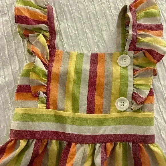 Bonnie Jean Girls Striped Romper Size 6. - Picture 4 of 7
